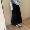 Falda plisada de cintura alta, adelgazante, gruesa, de pierna ancha y acampanada para mujer, novedad de invierno 2026, estilo coreano casual, falda plisada tipo paraguas, moderna