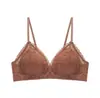 Sujetador Fino Estilo Francés para Mujer con Tallas Grandes, Minimiza la Apariencia, Previene la Planitud, Copas Triangulares Especiales, Sujetador Sexy de Encaje con Tirantes Finos