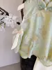 Conjunto Novo de Verão Estilo Chinês Nacional para Meninas, Hanfu Aprimorado Botão de Brocado Floral Conjunto de Duas Peças, Fashion para Meninas