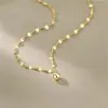 Tobillera con Colgante de Perlas Redondas de Estilo Joven Dulce y Picante de Lujo Ligero Tendencia Coreana y Japonesa Cadena de Labios Versátil Accesorio para el Pie Venta al por Mayor