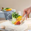 Vaso y bol para uso doméstico, aptos para alimentos, con tapa, bol grande para ensaladas, engrosado, para hacer pasteles, transparente, para amasar harina, nuevo