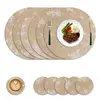 Mantel individual de PU transfronterizo, mantel para mesa redonda, impermeable, lavable, resistente al calor, adecuado para interior y exterior, mantel aislante para mesa de comedor de cocina en casa