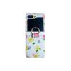 Funda sencilla de cuero con impresión a color inalámbrica para pantalla plegable Z FLIP5, funda protectora con anillo para teléfono móvil floral zflip4