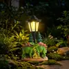 Nuevas luces solares para jardín transfronterizas, con diseños de dinosaurios jurásicos, incluyendo T-Rex y Triceratops, para decoración de jardín y como pequeños adornos