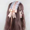 Diadema de Encaje Blanco Estilo Lolita Soft Girl Japonés Diadema Estilo Hada Todo Fósforo Pequeños Accesorios para el Cabello Lolita Soft Girl KC