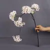 Flor de Peral de Long Branch Estilo Chino Arte Floral Tela de Seda Flor de Peral Artificial Decoración del Hogar Suministros para Bodas Rama de Flor de Cerezo Rama de Flor de Ciruelo de Invierno