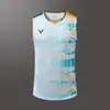 24 novas roupas de competição roupas de badminton colete esportivo masculino sem mangas secagem rápida respirável tênis de mesa roupas compra em grupo impressão