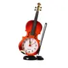 Reloj despertador de simulación de violín al por mayor directo de fábrica, reloj de escritorio creativo con forma de instrumento musical, decoración de sala de estar, reloj de mesa
