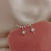 Aretes de Estrella de Ocho Puntas de la Suerte con Incrustaciones de Diamantes, Elegantes Aretes Minimalistas Nuevos y de Moda, Pequeños Aretes de Moda con un Toque Único