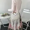 Bolso Tejido de Paja Imitación con Borlas Transfronterizo 2026 Nuevo Estilo Bolso Tejido Hueco Bolso de Mano para Vacaciones en la Playa Bolso de Hombro Cruzado