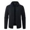 E-commerce Transfronteiriço Jaqueta Cardigan Suéter Amazon Jaqueta Peluciada Outono Inverno Masculina Slim Fit Quente Grossa Zíper Top