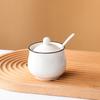 Olla de cerámica tipo tambor para condimentos, caja de sal, tanque de concentrado de boca de aceite de cocina para el hogar, olla para condimentos de aceite de chile resistente a altas temperaturas con tapa