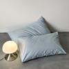 Fundas de almohada de algodón de color liso casual, un par de dos fundas de almohada, fundas de almohada de algodón 100% teñido en hilo de algodón lavado estilo sobre, color liso