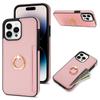 Adequado para Capa de Celular iPhone 16 17Pro Padrão Lichia Fivela de Anel Suporte Porta-Cartões Carteira Capa Anti-Queda 14Plus