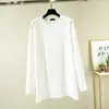 Camiseta Top de Inverno Solta para Mulheres, Adequada para Usar ao Ar Livre, Feita de Veludo Alemão, Tamanho Plus, Longa, Forrada com Fleece, Espessa, Manga Longa, Camada Base, Quente