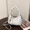 Bolso Elegante de Gama Alta para Mujer 2026 Nuevo Primavera/Verano Versátil Bolso Cruzado con Cadena Bolso de Mano Fruncido Bolso Dumpling