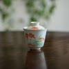 Folga sem pouso Jingdezhen Luz Luxo pintado à mão Tampa Tigela Chá Xícara de Chá Set Bem-estar Kung Fu Tea Set Tea Cup Bule