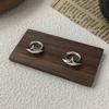 Aretes de estrella de cuatro puntas de plata esterlina S925 Suchuang aretes para niñas estilo ins simple anillo de oreja nicho aretes de alta gama