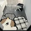 Tapete de Chão Criativo de Seda com Laço para Entrada, Antiderrapante, Resistente ao Desgaste, Resistente à Sujeira, Tapete de Porta para Remoção de Poeira Doméstica