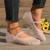 Zapatos Planos Retro Huecos de Nicho para Mujer 2026 Nuevo Modelo de Verano Venta Directa de Fábrica Cómodos Versátiles Planos de Boca Baja para Mujer