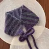 Bufanda tejida linda con orejeras, diseño a rayas, estilo juvenil, gorrito, bufanda estilo coreano, bufanda de doble uso para mujer, versátil y fácil de combinar