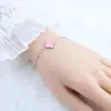 Pulsera de Acero Inoxidable de 13 mm con Trébol de Cuatro Hojas Flor Única Estilo Pastoral Pulsera Sencilla para Mujer No se Desvanece