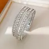 Pulseira aberta redonda multicamadas com adornos de diamante, versátil para o trajeto diário, joias femininas de nicho de luxo leve de alta qualidade atacado