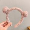 Ins Internet celebridade hairpin Coreia do Sul bonito urso headband lavagem facial faixa de cabelo outono e inverno bola de pelúcia vendendo headband bonito cocar