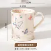 Caneca Cerâmica Borboleta Vintage Escritório Casa Menina Caneca de Alto Valor Caneca de Café Caneca de Casal Cerimônia da Mão