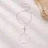 Pulsera de Dedo Cruzada con Pedrería de Nuevo Estilo Transfronteriza Europea y Americana Cadena Metálica Personalizada Cadena para Dedos Cadena de Mano Incrustada con Diamantes para Mujeres