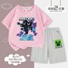 Roupa Minecraft Camiseta de Manga Curta Conjunto de Shorts de Verão Infantil Roupas Minecraft para Crianças Roupas de Verão para Meninos e Meninas