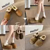 Zapatos Birkenstock Cálidos de Suela Gruesa para Aumentar la Altura para Mujer 2026 Otoño/Invierno Nuevo Estilo Casual Cómodos Versátiles Slip-on Zapatos Peludos