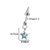 Colgante Nuevo Cono Apuntado Bala Estrella Azul y Blanca Uña de Diablo Hensen Mismo Estilo para Hombres y Mujeres Perforación de Cartílago Hueso de la Oreja Uña