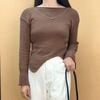 Nueva Camiseta con Aberturas, Aspecto Adelgazante, Top Asimétrico de Manga Larga y Cuello Redondo, Prenda de Abajo para Otoño e Invierno, Ajuste a la Cintura Casual, Mujeres Dulces y Picantes