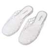 Novedad de Verano Estilo Transparente Calado Punta-Punta Pantuflas para Mujer, Sandalias Planas de Cristal Antideslizantes, Modernas y Versátiles