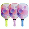 Nueva Raqueta Deportiva de Pickleball, Mango de PU Antideslizante, Área Elástica Ampliada, Absorción de Impactos, Raqueta de Fibra de Vidrio Azul Degradado de Rebote
