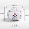 Olla de Cerámica Japonesa para Estofado de 4.25", Olla de Estofado Nido de Pájaro, Nueva Olla de Estofado Impermeable Chinoiserie, Tazón con Tapa, Taza para Huevo al Vapor, Olla de Estofado con Tapa