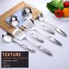 Espátula de acero inoxidable platino, pala antiadherente para freír, cuchara para saltear, colador, juego de utensilios de cocina, cuchara sopera de acero inoxidable