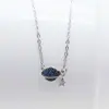 Colar de Prata de Lei S925 Planeta Moda Coreana Elegante Microincrustado Zircônia Planeta Saturno Colar de Clavícula Versátil