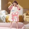 Pijama infantil novo 2024 verão algodão manga curta camisola de menina crianças médias e grandes menina pequena roupas pai-filho vestido