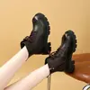 Botas Retro Martin para Mujer 2026 Otoño/Invierno Nuevo Estilo Piel Suave Suela Gruesa Aumentador de Altura Adelgazantes Versátiles Cremallera Lateral Estilo Británico Botines