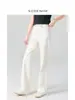 Pantalones Básicos/Franceses de Cintura Alta para Mujer Jeans Elásticos en Cuatro Direcciones Pantalones Rectos Ajustados 26 Otoño Estilo de Oficina Casual Versátil