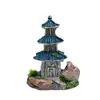 Acuario de torre cuadrada de tres capas transfronterizo, decoración de paisajismo de montaña artificial, juego de escenario de plantas acuáticas para casa, fábrica de adornos