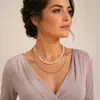 Collar multicapa de aleación con cuentas de perlas de imitación personalizadas retro europeas y americanas para mujer, joyería para mujer, accesorios transfronterizos, venta al por mayor