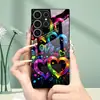 Aplicable para Funda de Teléfono Samsung S26ULTRA A57 Gradiente de Color Corazón S24 Funda Protectora Carcasa de Vidrio Templado A07