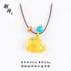 Collar con Colgante de Elefante de Perla Frita de Oro Arena Vietnamita Cadena para Clavícula Regalo Versátil para Novia