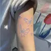 Pegatinas de Tatuaje de Mariposa Azul, Impermeables, de Larga Duración, Lavables, de Alto Valor Estético, Frescas y Elegantes, para Niñas, No Reflectantes en Muñeca y Clavícula