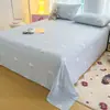 Conjunto de Roupa de Cama de Algodão Acolchoado Desenho Animado Três Peças Quarto de Casa Lençol Único de Gaze Amassada Lençol Único para Dormitório de Estudante Universal para Todas as Estações