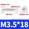Tornillos Autorroscantes de Acero Inoxidable 304 Pintados en Blanco, Cabeza Plana, Ranura de Cruz, Autorroscantes M2M3M4M5M6