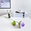 Rosa de Simulación Degradada Flor Tejida Terminada Tejida a Mano Ramo de Flores de Lana Día de San Valentín Tanabata Día del Maestro Regalo